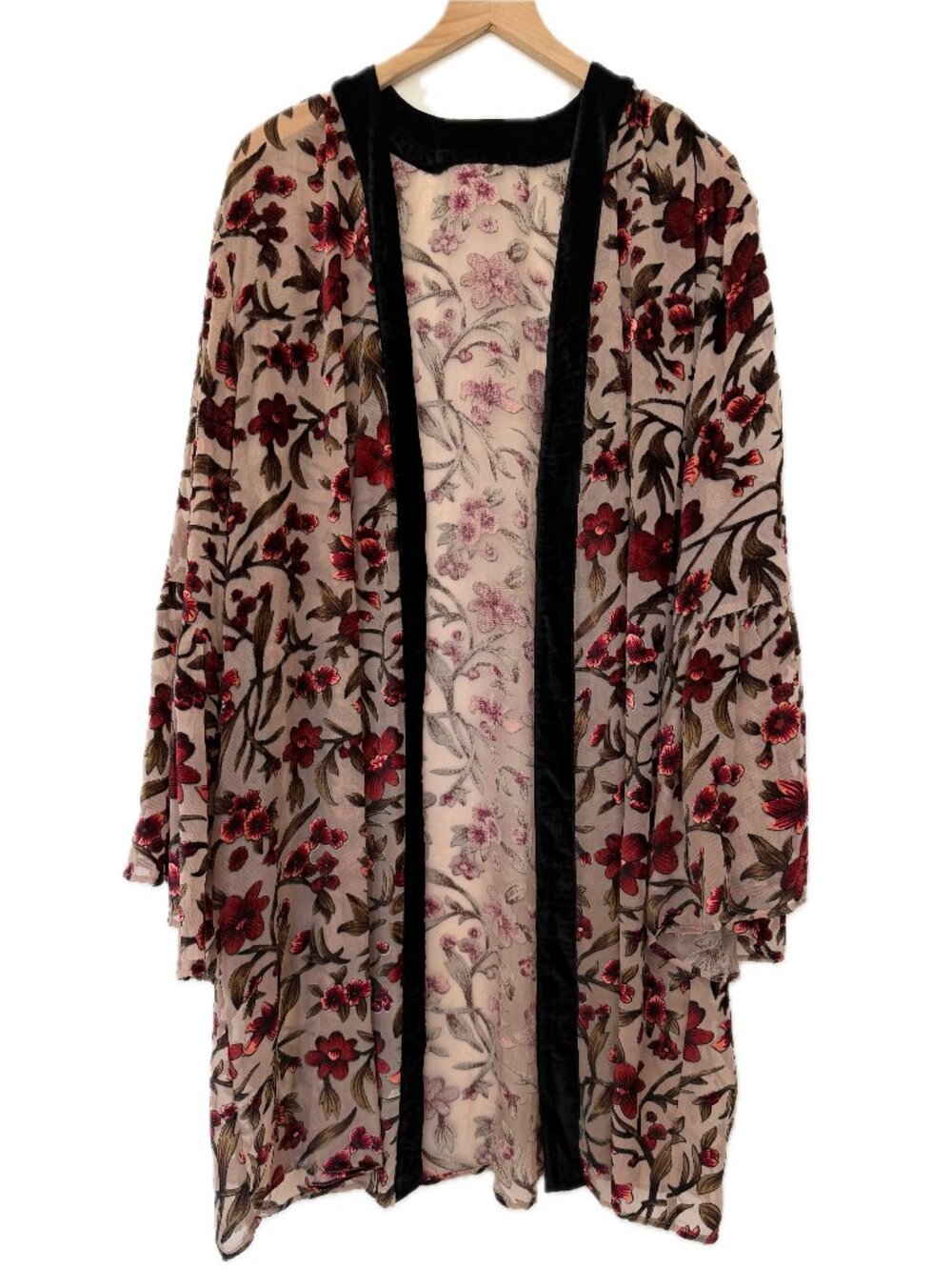 Torrid Floral Sheer Velvet Kimono - See Measurements